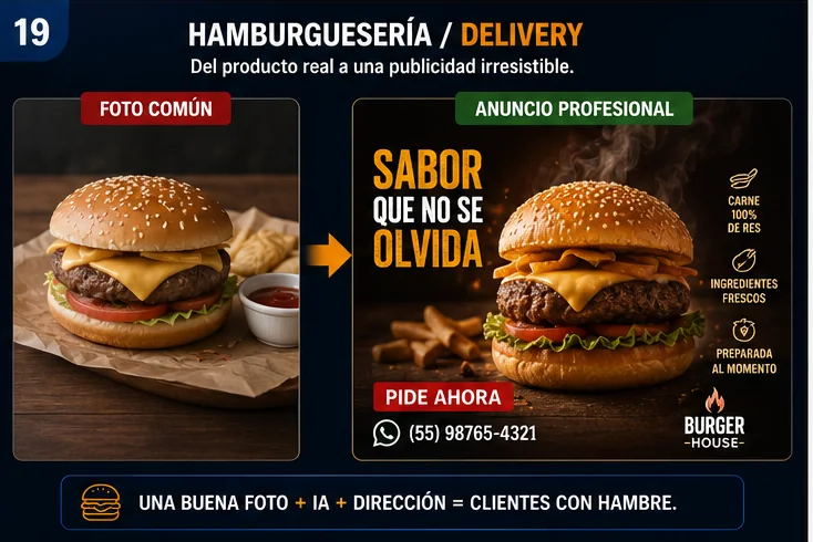 Hamburguesa convertida en publicidad